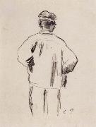 Camille Pissarro Rear View for a man in a smock china oil painting reproduction